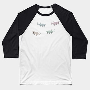 Cute Cartoon Basking Sharks Baseball T-Shirt